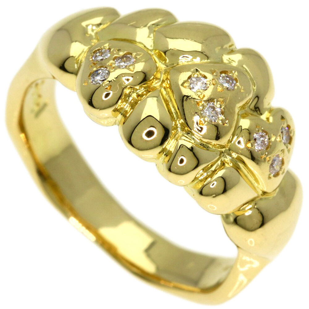 YVES SAINT LAURENT 18k Gold Diamond Heart Ring